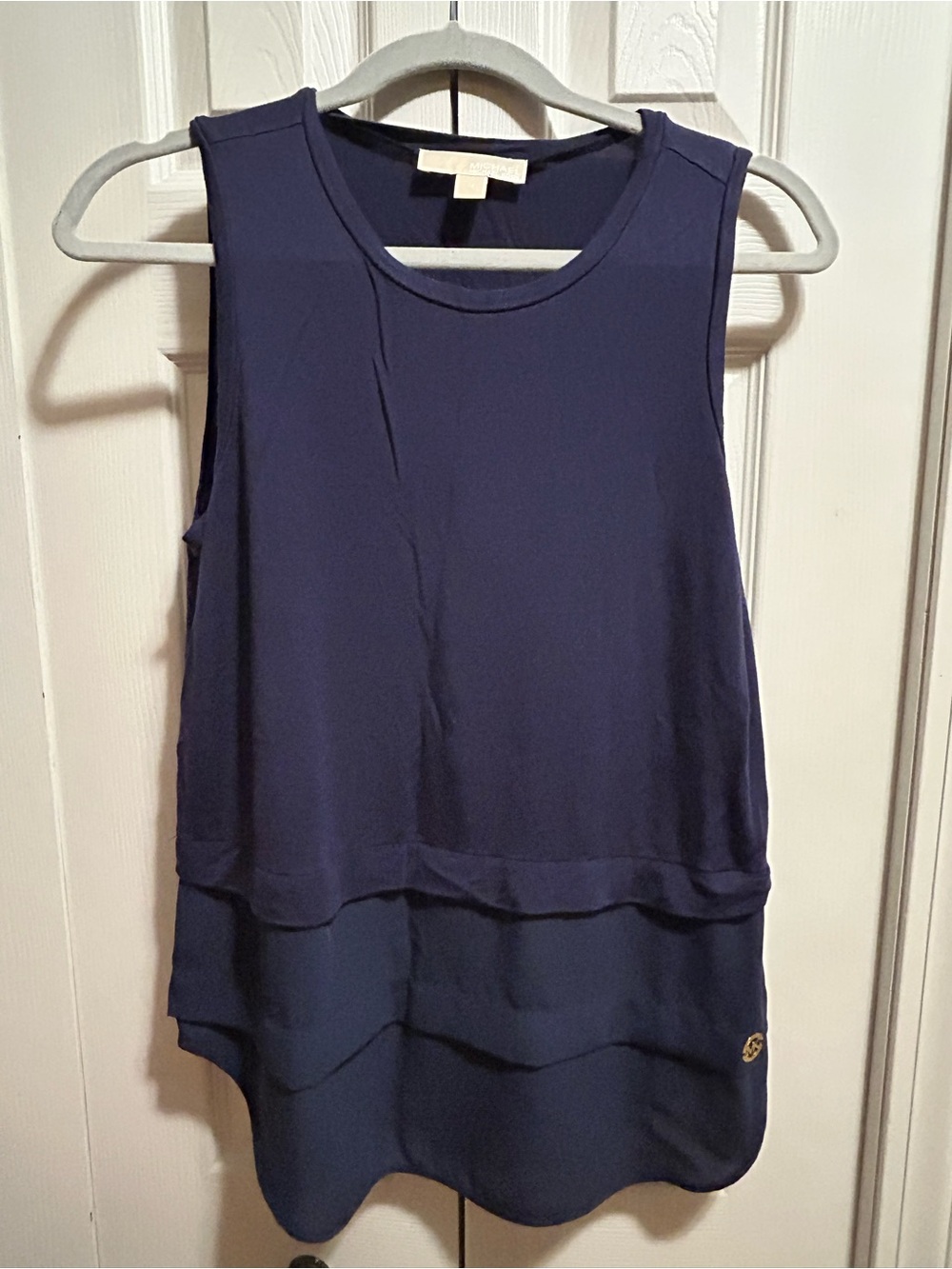 Michael Kors Sleeveless Layered Navy Women's Top